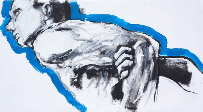 "Figure bound in blue" by Derek Overfield