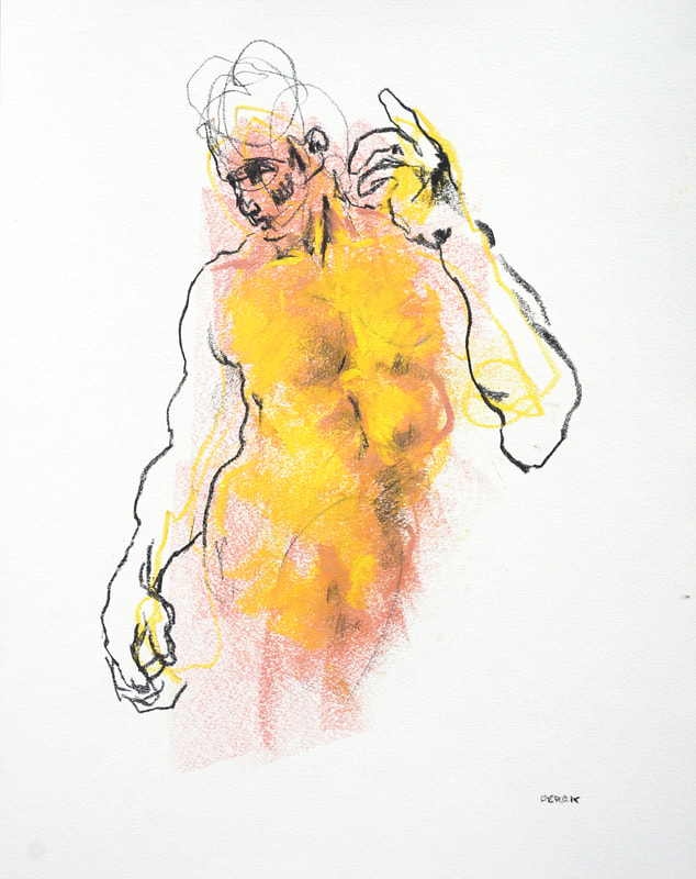 Rose and yellow figure by Derek Overfield