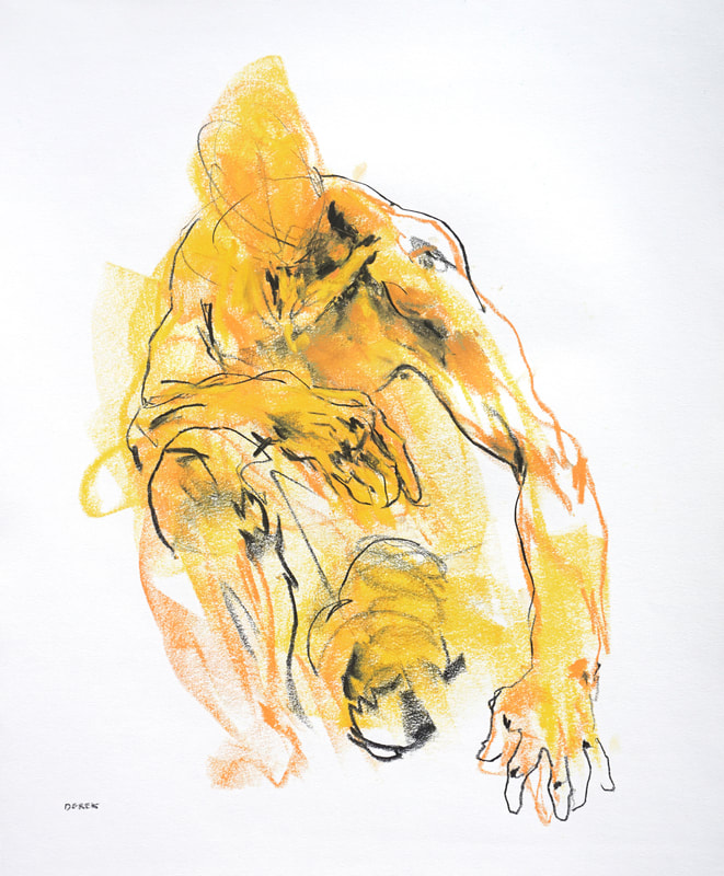 Yellow and gold figure 2 by Derek Overfield